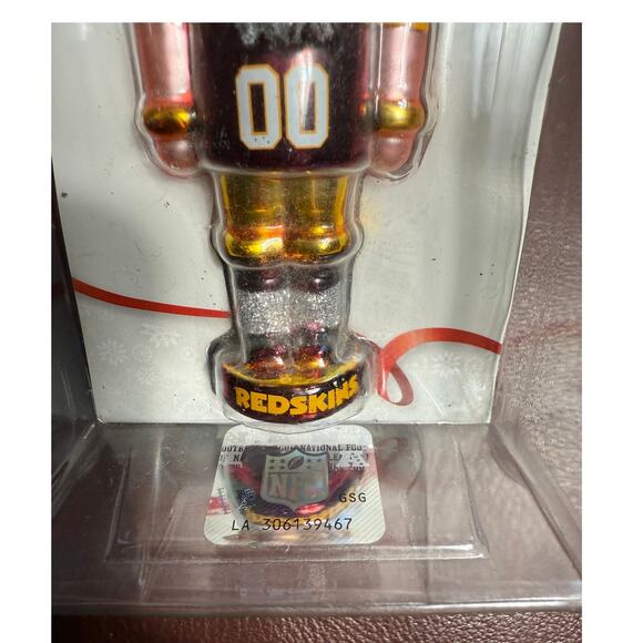 Washington Redskins Blown Glass Ornament Nutcracker NFL Licensed Rare NIB - Picture 5 of 9